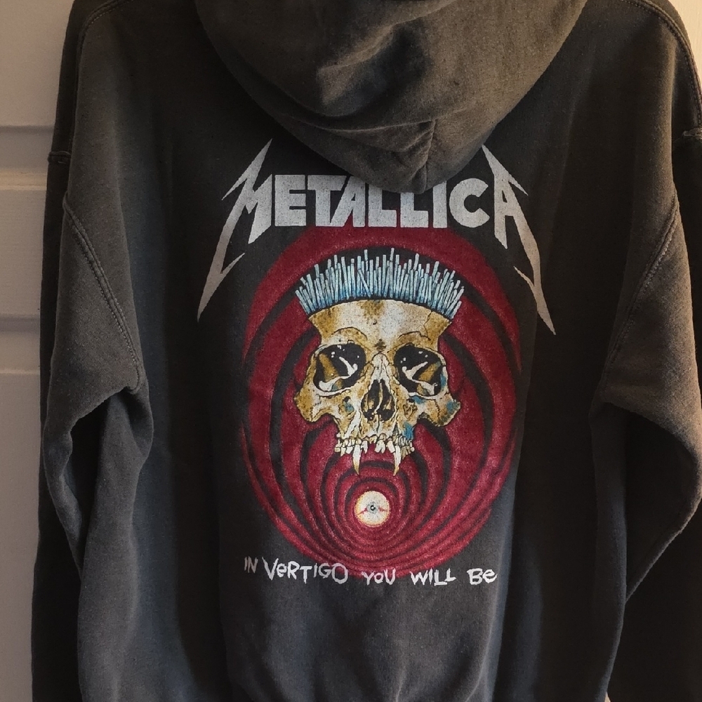 Metallica Unisex Hoodie, Size Small, Dark Gray, NWT. In Vertigo You Will Be - Picture 2 of 12